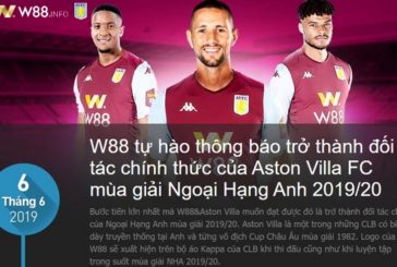 W88 là nhà tài trợ chính cho câu lạc bộ bóng đá Aston Villa