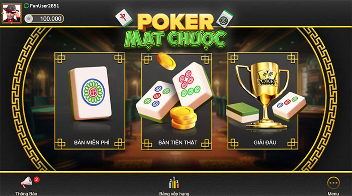 Poker mạt chược, phiên bản game mới hấp dẫn tại W88