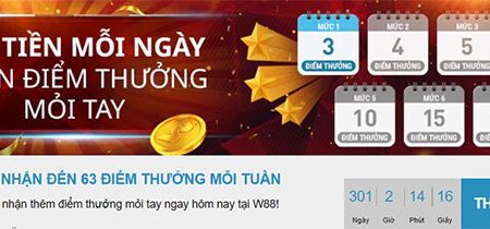 Gửi tiền – nhận đến 63 điểm thưởng mỗi tuần tại W88 