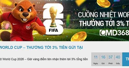 Cuồng nhiệt WORLD CUP – Thưởng tới 3% tiền gửi tại CMD 368